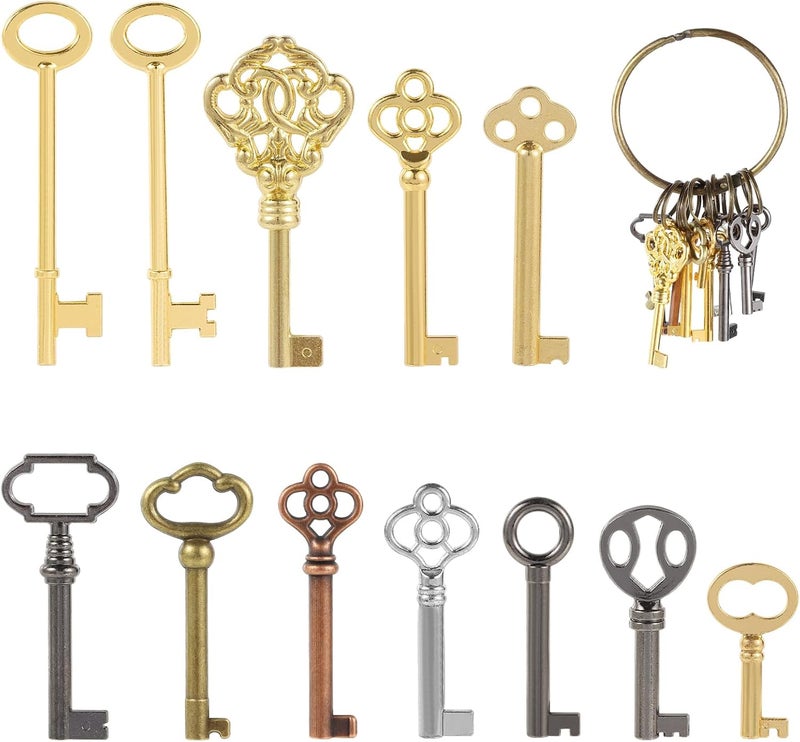 VYH 12PCS Hollow Barrel Skeleton Key, Universal Skeleton Key, Decorative Vintage Style Set - Image 1