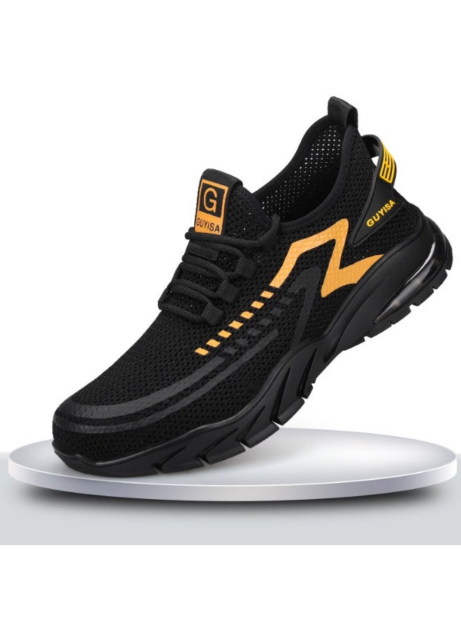 NIBEMINENT Men's Safety Shoes Soft Soled Male Footwear Lightweight Breathable Working Shoes with Protection Anti Wear-resistant - Image 1