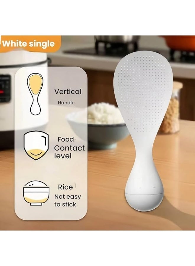 New Creative Food Grade Tumbler Anti-Stick Rice Spoon,Tumbler Rice Spoon, Standing Rice Shovel, Silicone Rice Paddle, Heat Resistant Rice Cooker Spatula (White)  ﻿ - Image 5