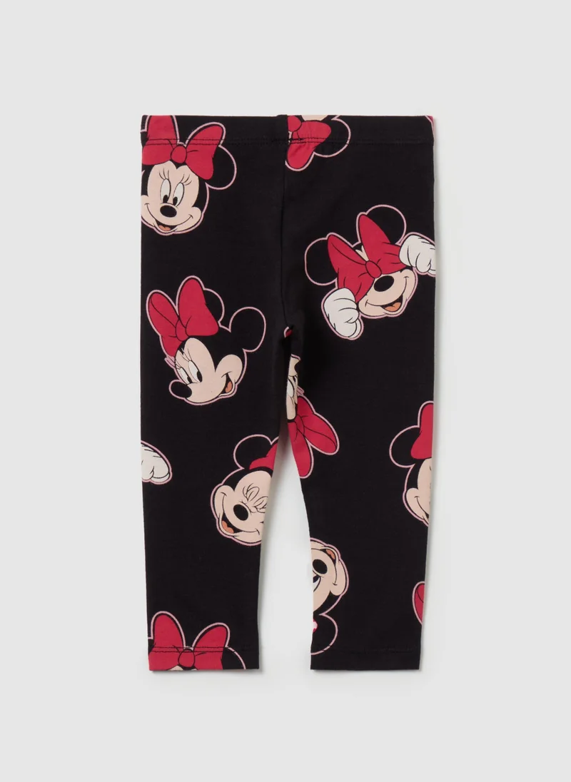 او في اس Stretch cotton leggings with Minnie Mouse print