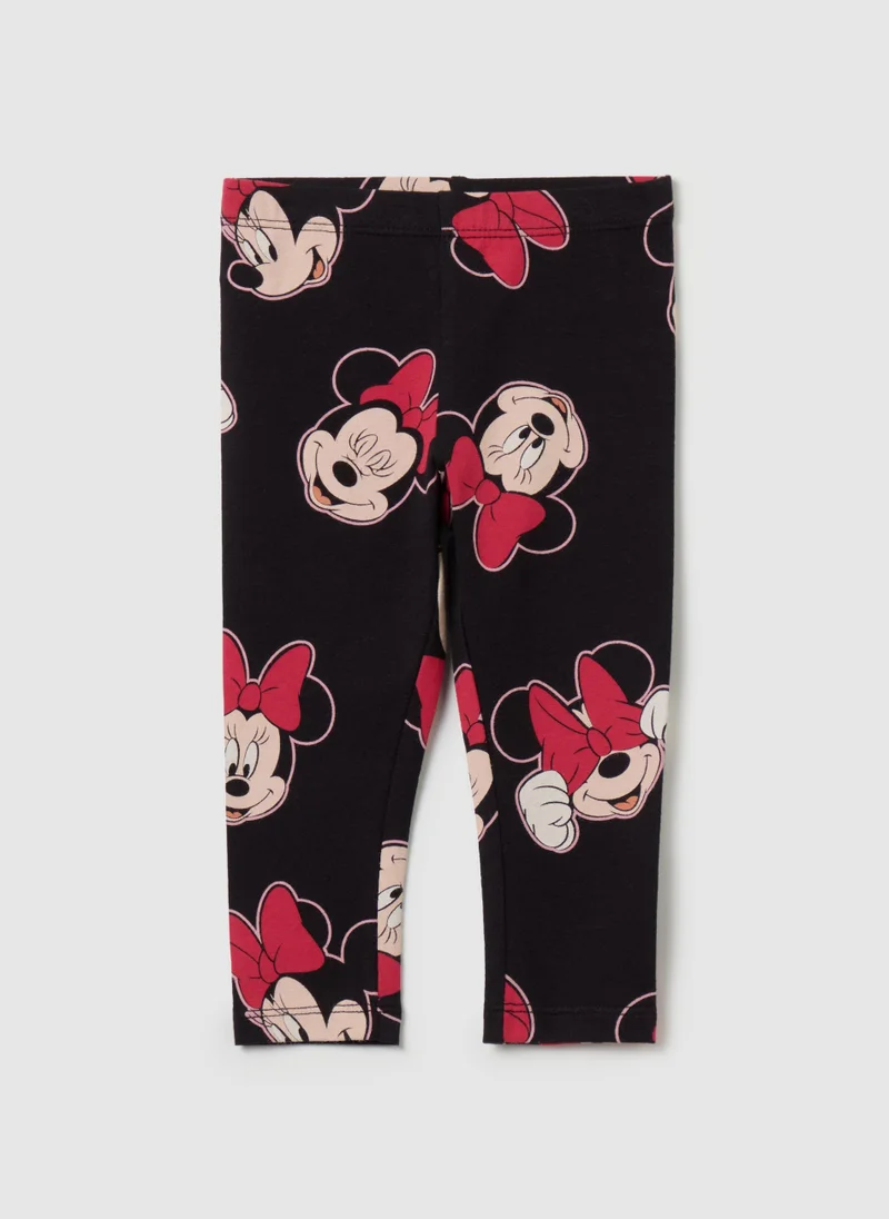 او في اس Stretch cotton leggings with Minnie Mouse print