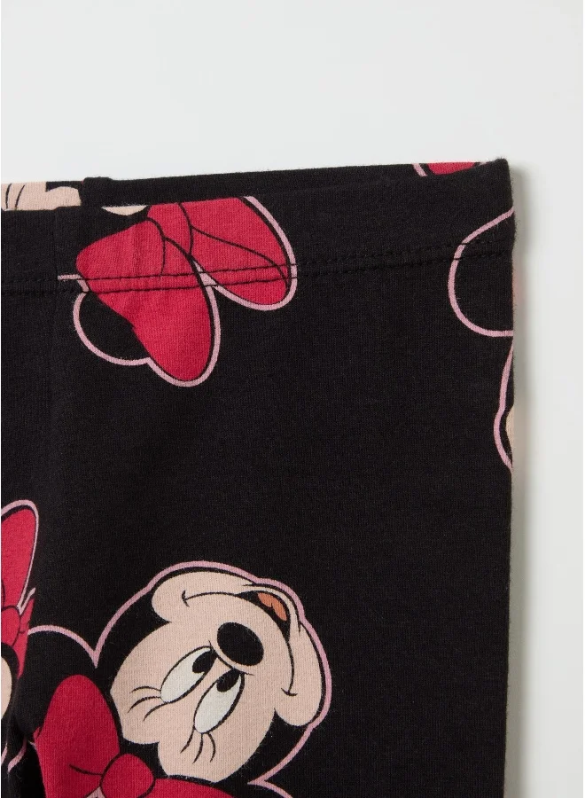 Ovs Stretch cotton leggings with Minnie Mouse print