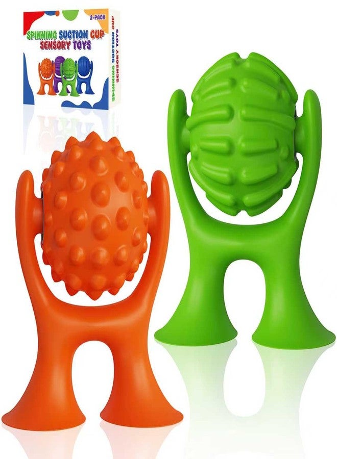 oyeftp 2 Pcs Sensory Suction Cup Spinner Toys, Textured Suction Cup Toys for Autism, Quiet High Chair Toy for Calming, Sensory Spinner Toy for Classroom, Calm Down Supplies for Teen, St. Patrick's Day Gifts - Image 1