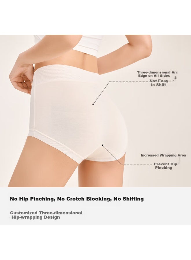 Kefei High-waisted Women's Underwear Women Modal 7a Antibacterial Seamless Breathable Triangle Shorts Four-pack - Image 4