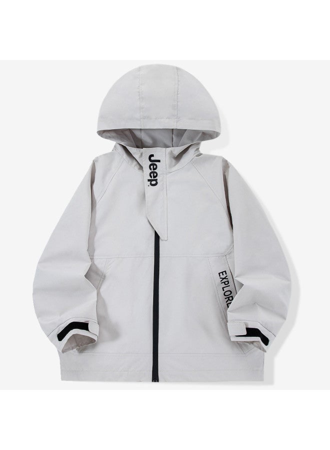 Jeep Spring And Autumn Boys And Girls Windproof Jacket Student Comfortable Outdoor Windbreaker Mountaineering Jacket Hooded Top - Image 2