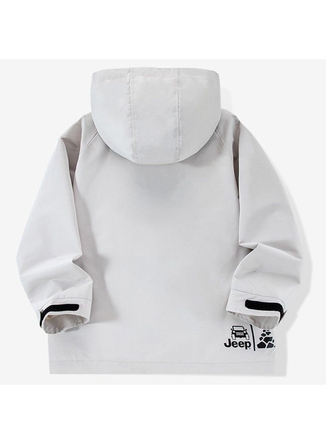 Jeep Spring And Autumn Boys And Girls Windproof Jacket Student Comfortable Outdoor Windbreaker Mountaineering Jacket Hooded Top - Image 3