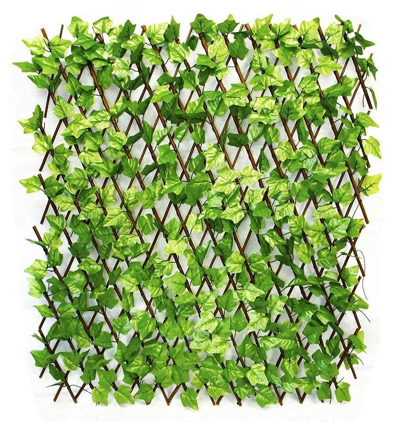 Homenique Money Plant Expanding Artificial Fence Grass Fence Artificial Wall Hedge Balcony Privacy Decorative Trellis Faux Green Grass Plant for Home Decor - Expandable to 4 x 4 Feet (Pack of 1) - Image 1