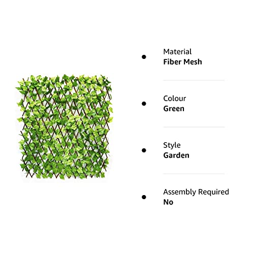Homenique Money Plant Expanding Artificial Fence Grass Fence Artificial Wall Hedge Balcony Privacy Decorative Trellis Faux Green Grass Plant for Home Decor - Expandable to 4 x 4 Feet (Pack of 1) - Image 3