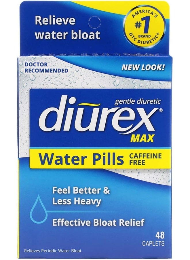 Diurex Max - Maximum Strength Caffeine-Free Diuretic Water Pills - 48 Count - Image 1