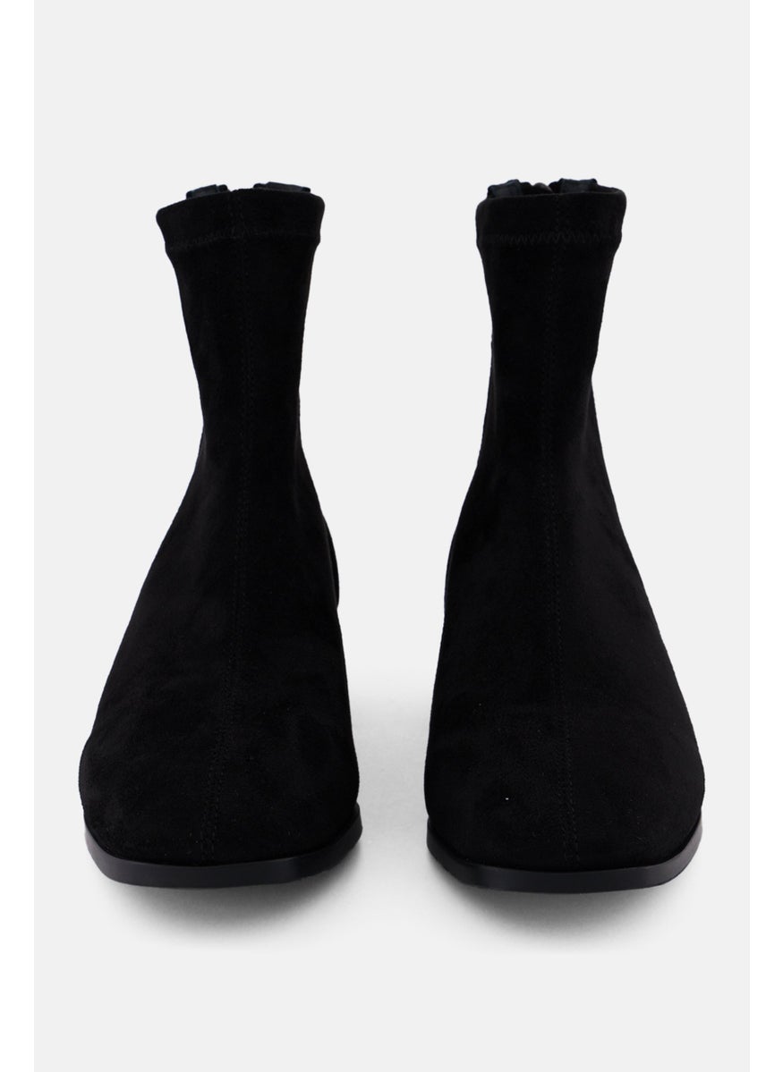 STEVE MADDEN - Women Ention Suede Zipper Up Ankle Boots, Black - Image 1