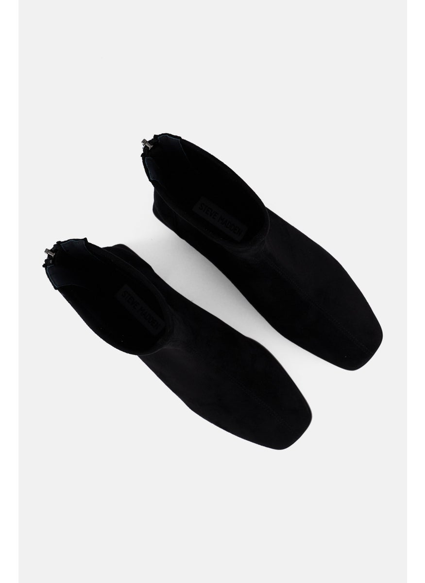 STEVE MADDEN - Women Ention Suede Zipper Up Ankle Boots, Black - Image 1