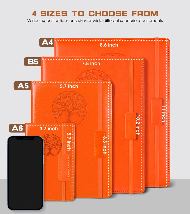 Biuwory Lined Journal Notebook for Women Men,256 Thick Pages,A5 Hardcover Vintage Leather Journal for Writing,Travel,Business,Work, School,College Ruled Notebooks for Note Taking,Daily Diary 5.7"×8.3" - Image 2