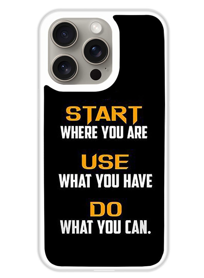 Theodor Protective Case Cover For APPLE IPHONE 15 Pro Max Start Where you are (White Bumper) - Image 1