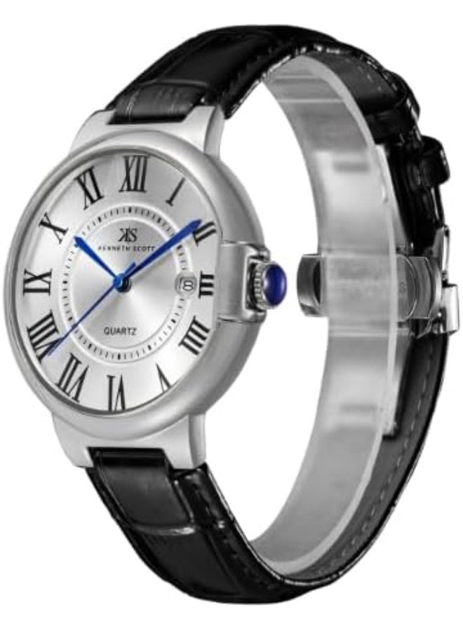 KENNETH SCOTT Kenneth Scott Men's Analog White Dial Watch - K23053-SLBW - Image 2