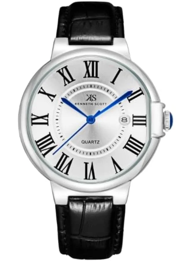 KENNETH SCOTT Kenneth Scott Men's Analog White Dial Watch - K23053-SLBW