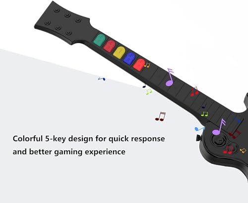 DOYO Wireless Controller for PC and PS3 - Guitar Hero 3/4/5 and Rock Band 1/2 Games - Guitar with Strap (5 Keys/Black) - Image 5