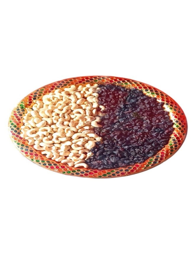 Koogly طبق كوجلي ميناكاري كبير مع زبيب أسود مجفف وكاجو، هدية مثالية لعيد ديوالي وحفلات الزفاف - Image 2