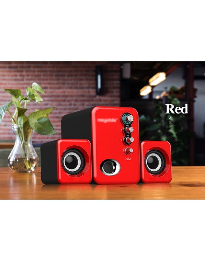 نيوترل مضخم صوت بلوتوث منزلي، نظام مكبرات صوت للكمبيوتر، صوت عالي الجودة مع حجم صوت قوي، إضاءة محيطة مبهرة. يتميز بوجود وضعي اتصال بلوتوث وسلكي، وهو مثالي للألعاب والسينما المنزلية والتجمعات المسائية والمزيد (أحمر). - Image 1