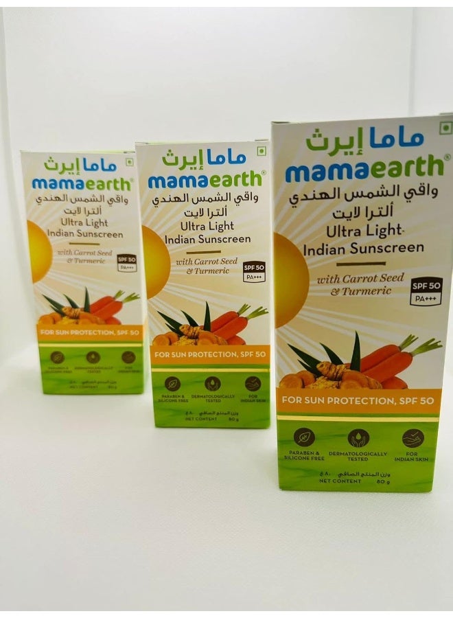 Mamaearth واقي شمس هندي فائق الخفة 3 عبوات 80 جرام - Image 3