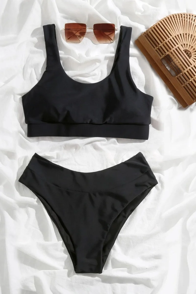 Angelsin Angelsin High Waist Tankini Bikini Set
