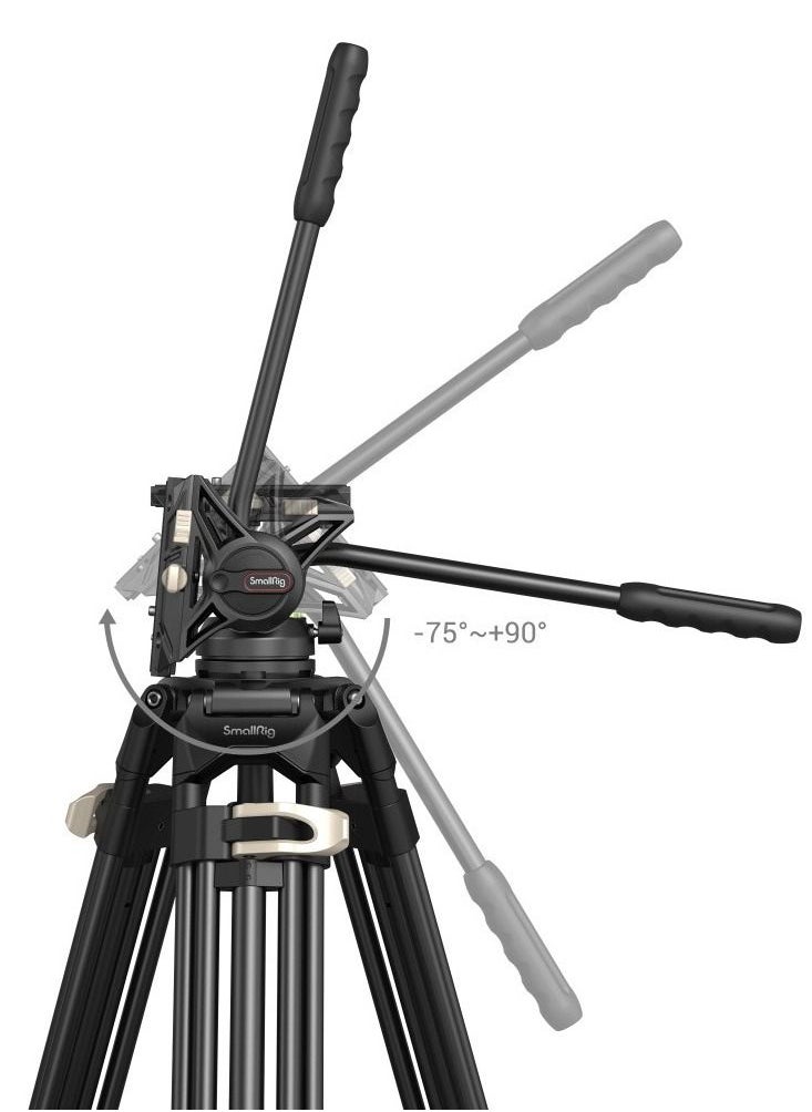 SMALLRIG - SmallRig 3751 AD-01 Heavy-Duty Fluid Head Tripod with 360 Degree Fluid Head and Quick Release Plate for DSLR, Camcorder, Cameras - Image 1