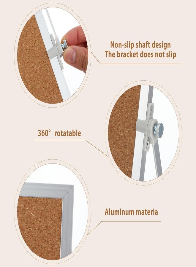 wutfuooo 2 Pack Cork Board Bulletin Board, Double Sided Pin Board with Silver Aluminum Border, Desktop Small Cork Board with Stand Suitable for Home, Office, Desk Message Board or Picture Board 9.8"×9.8" - Image 4