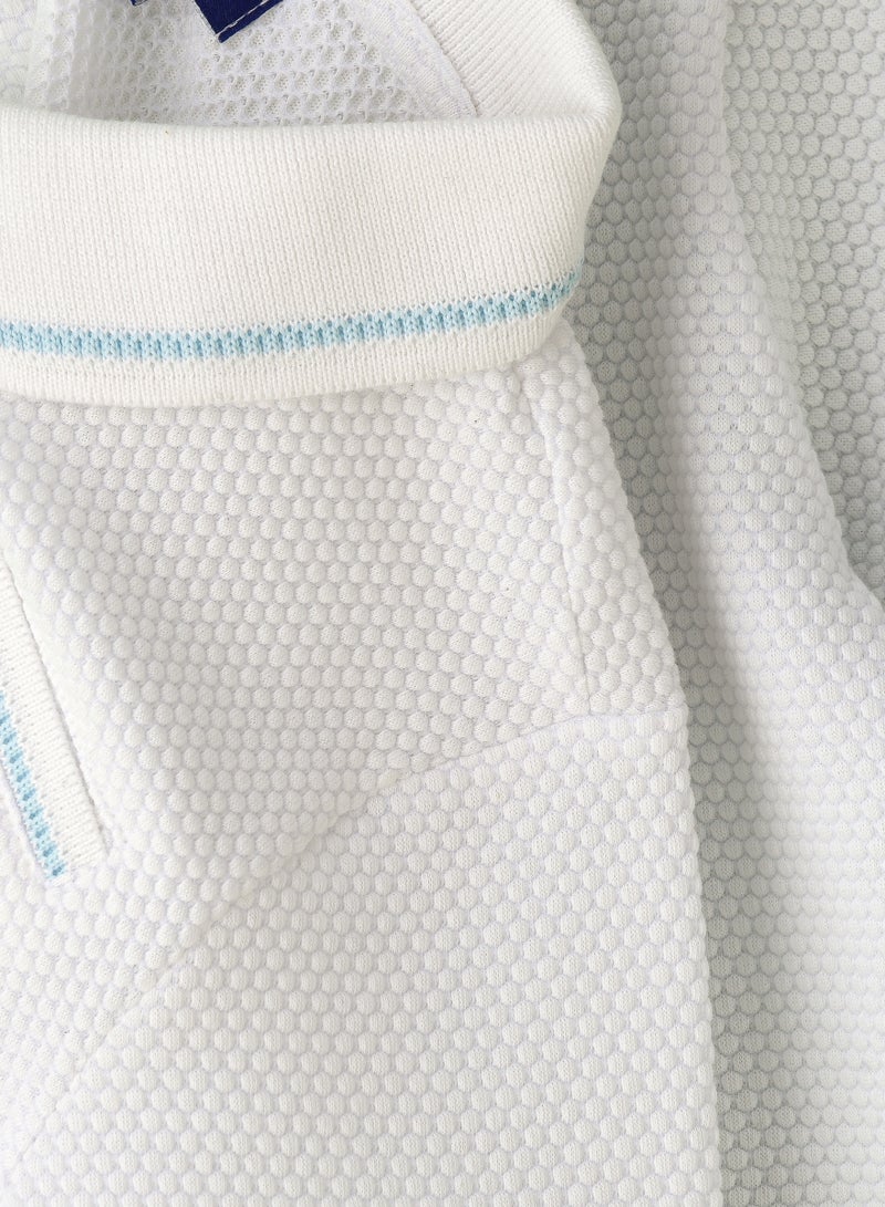 JAM Boys' White Textured Cotton Polo Shirt - Image 4