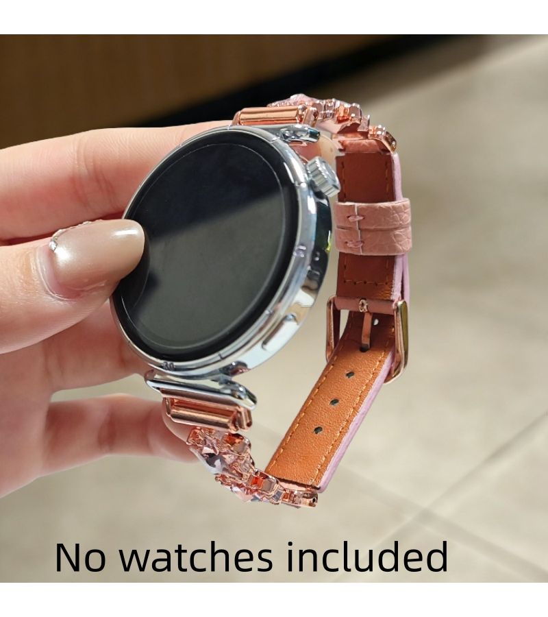 حزام جلدي صناعي بسيط بنجمة لساعة HW Watch Fit3 Fit4 بألوان متعددة مصنوع يدويًا - Image 3