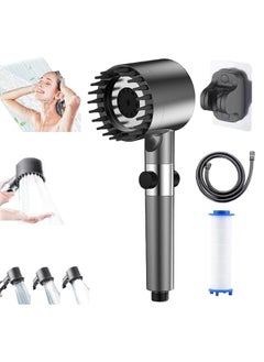 Grey shower head, 2 m hose