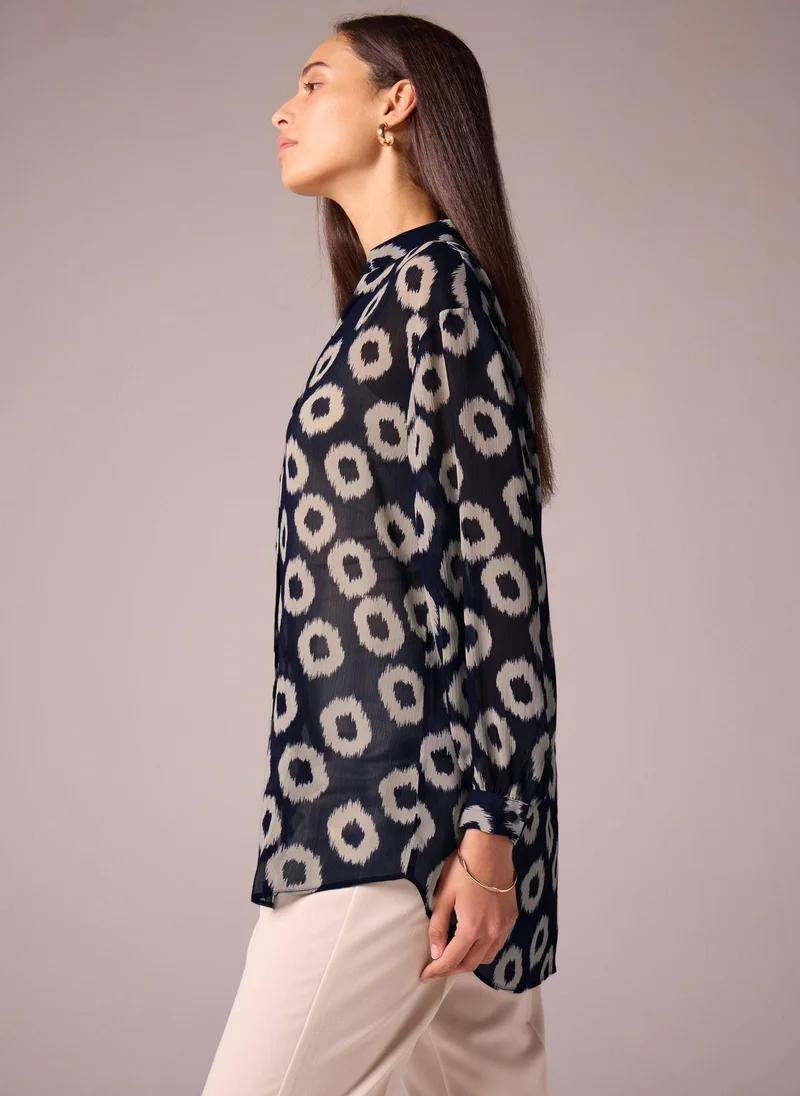 Matalan Et Vous Navy Scratch Spot Blouse