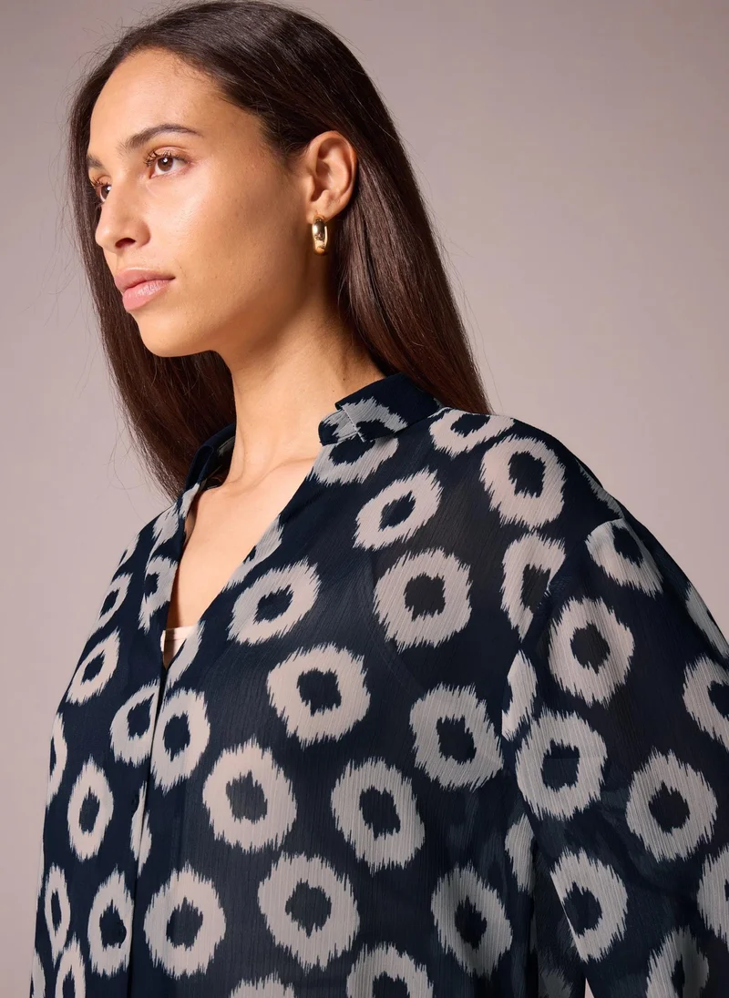 Matalan Et Vous Navy Scratch Spot Blouse