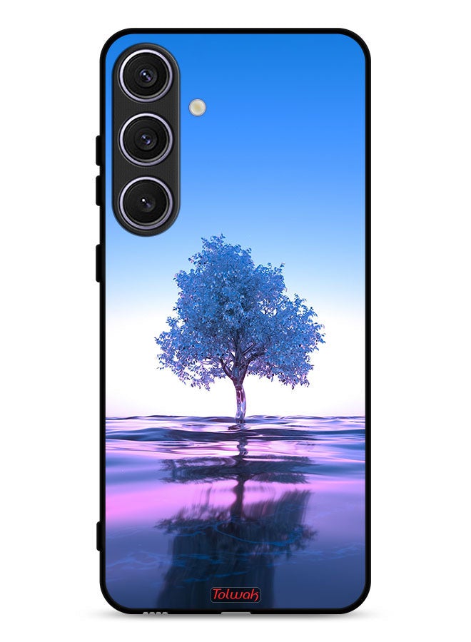Tolwak Samsung Galaxy S25 Protective Case Cover Tree Neon Body Of Water Reflection Digital Art - Image 1