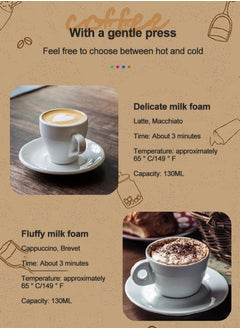 ET-LIFE 4-in-1 Hot & Cold Electric Milk Frother 400W 130ml for Milk Foam 240ml for Heating BL-NPB07 Black  - Image 4