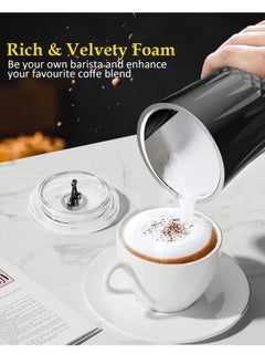ET-LIFE 4-in-1 Hot & Cold Electric Milk Frother 400W 130ml for Milk Foam 240ml for Heating BL-NPB07 Black  - Image 3