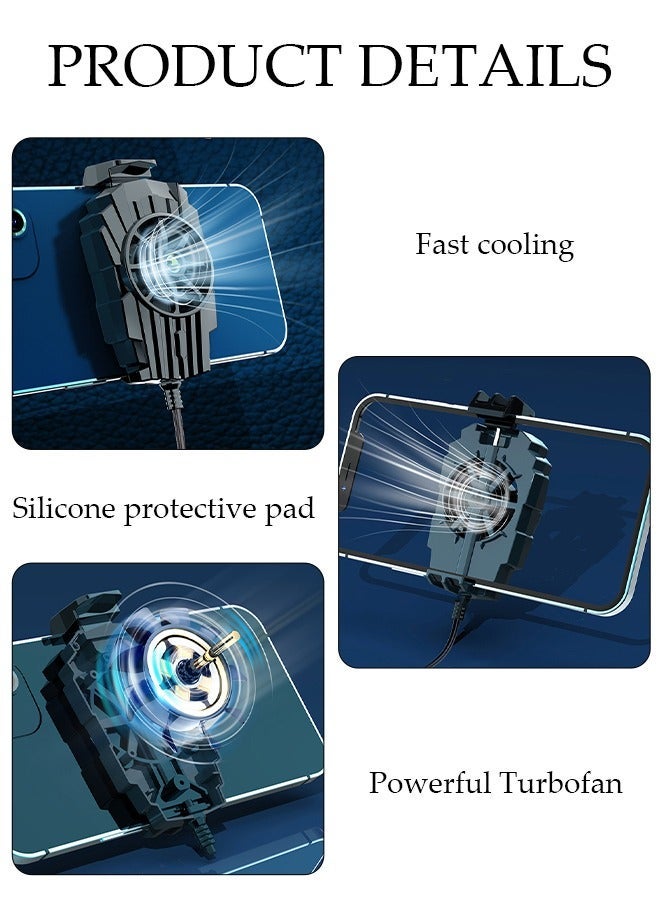 Loquat Phone Cooler for Live Streaming and Gaming, Fast Phone Cooling Fan, Cellphone Radiator for Mobile Gaming TikTok Live Stream, Fit All Types of iPhone Android Smartphones  - Image 3