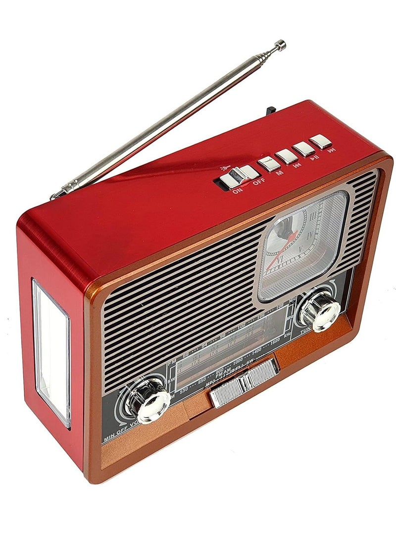 راديو بتقنية البلوتوث قابل لإعادة الشحن ، يدعم 8 نطاقات (1-6) ويتميز بوظائف متعددة تشمل USB، بطاقة TF، البلوتوث، والمصباح اليدوي. - Image 5