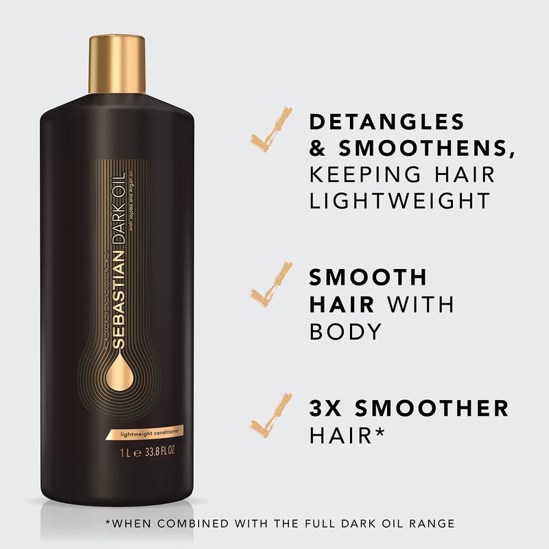 Sebastian Professional Dark Oil Lightweight Conditioner | Infused with Jojoba & Argan Oil | 33.8 fl oz - Image 3