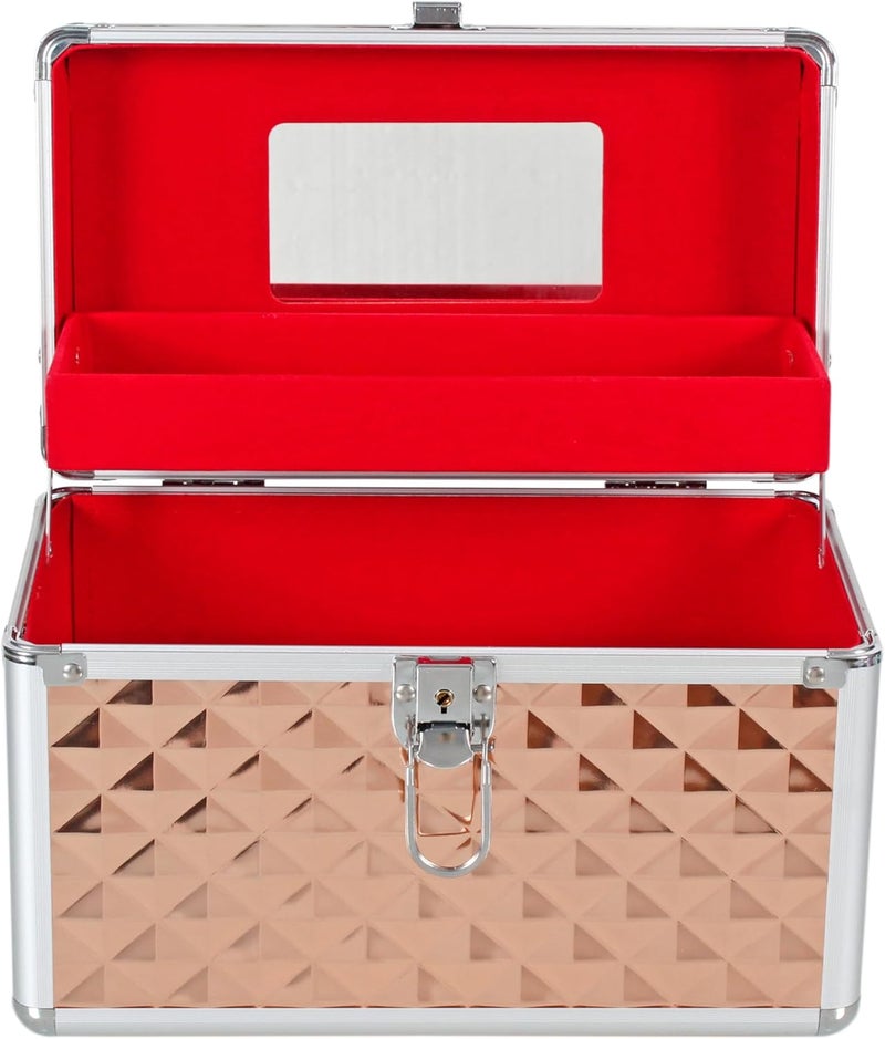 AR BRAND EST. 2021 Aluminium Hard Make Up Travel Storage Box Cosmetic Beauty Vanity Case Organiser - Image 4