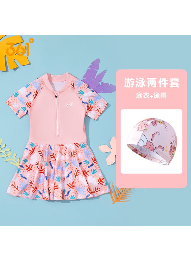 361 Girls Swimsuit Medium And Large Children's Swimsuit Girls 10 Years Old  New Little Princess Swimsuit Children