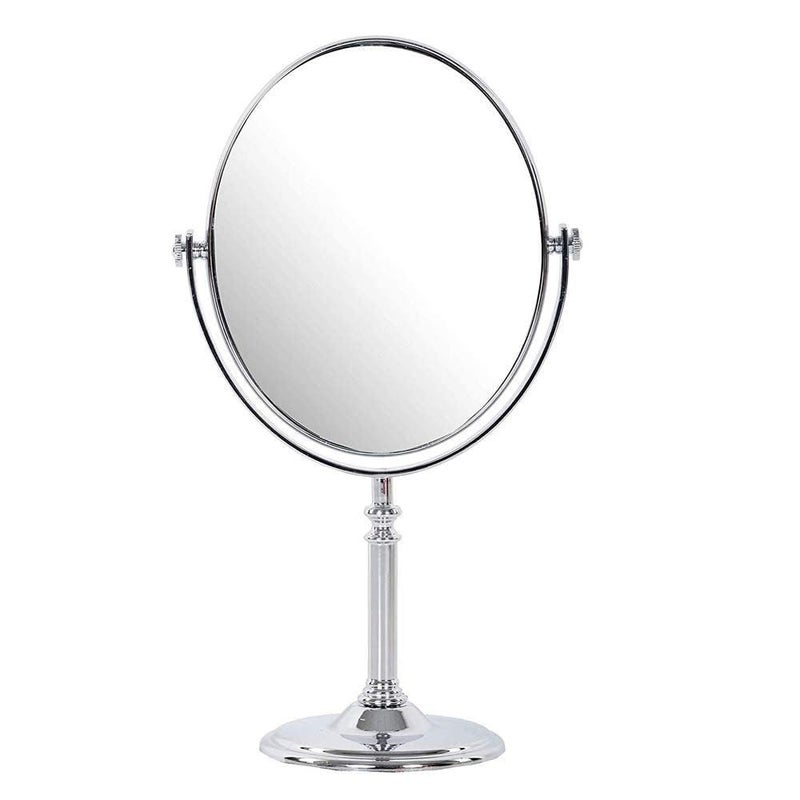 MEETDIP 360 Degree Rotating Double Sided Magnification Mirror with Stand for Makeup Shaving at Washroom Bathrrom Tabletop Vanity Mirror for Women Men 1psPlasticSilver - Image 1