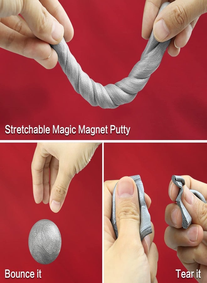 Arfun Magnetic Slime Putty, Soft Magic Slime Hand Therapy Putty Fidget Game Stress Relief Thinking Educational Toy with Upgraded Magnet Gift for Boys Girls Adults (Silver) - Image 3