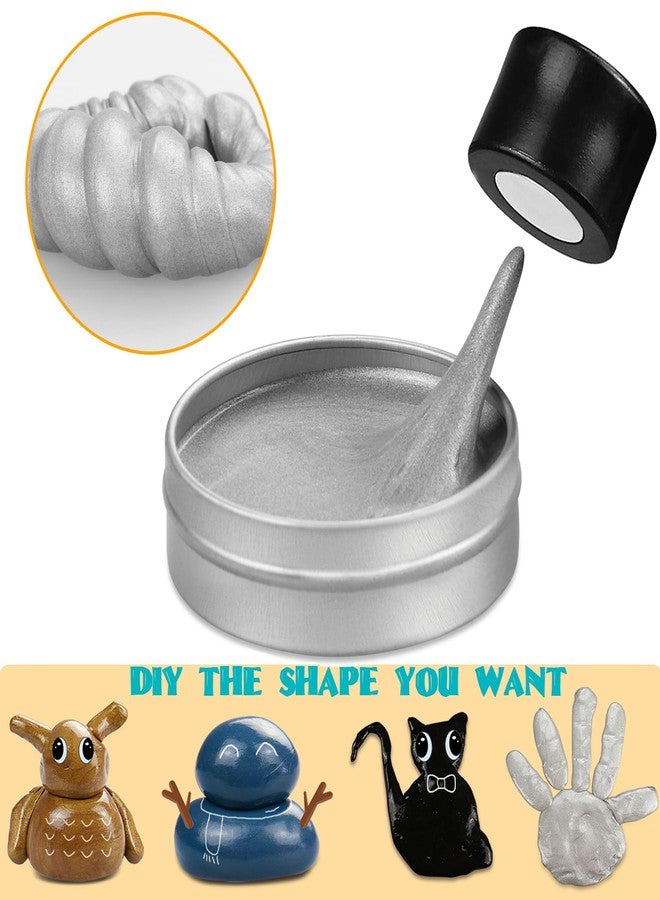 Arfun Magnetic Slime Putty, Soft Magic Slime Hand Therapy Putty Fidget Game Stress Relief Thinking Educational Toy with Upgraded Magnet Gift for Boys Girls Adults (Silver) - Image 4