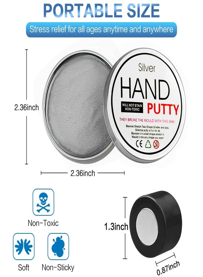 Arfun Magnetic Slime Putty, Soft Magic Slime Hand Therapy Putty Fidget Game Stress Relief Thinking Educational Toy with Upgraded Magnet Gift for Boys Girls Adults (Silver) - Image 5