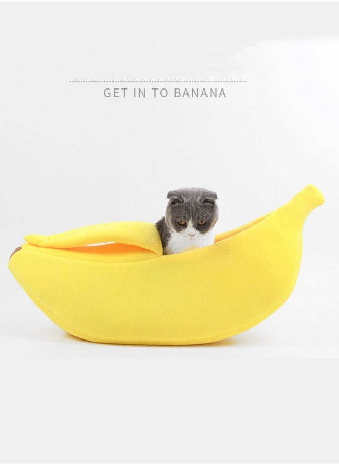 Generic - Banana Cat Bed Large Pet Bed Soft And Warm Cat Bed Universal For All Seasons Warm In Winter Washable Cute Pet Supplies Suitable For Pets Weighing 0-10 Catties - Image 1