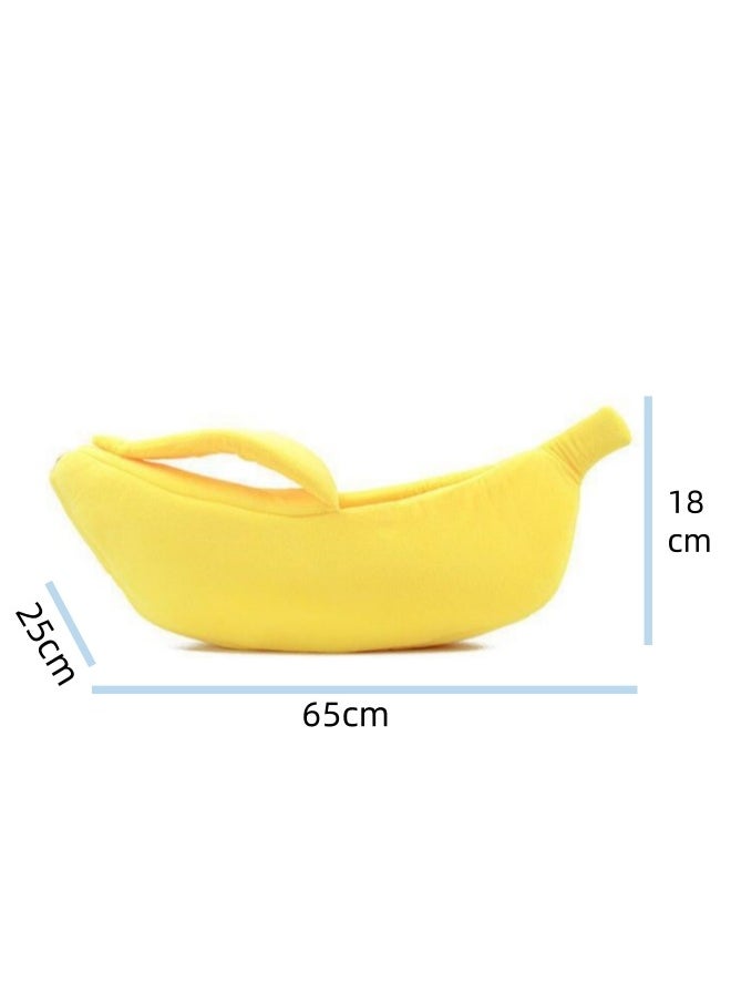 Generic - Banana Cat Bed Large Pet Bed Soft And Warm Cat Bed Universal For All Seasons Warm In Winter Washable Cute Pet Supplies Suitable For Pets Weighing 0-10 Catties - Image 1