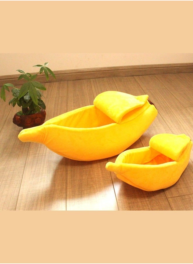Generic - Banana Cat Bed Large Pet Bed Soft And Warm Cat Bed Universal For All Seasons Warm In Winter Washable Cute Pet Supplies Suitable For Pets Weighing 0-10 Catties - Image 1