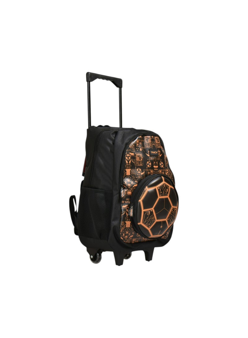 Track School 18 Inch Trolley Bag AS026 | Football Design Rolling School Bag with Pencil Case | Kids Trolley Backpack - Image 4