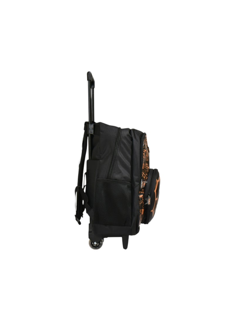 Track School 18 Inch Trolley Bag AS026 | Football Design Rolling School Bag with Pencil Case | Kids Trolley Backpack - Image 2