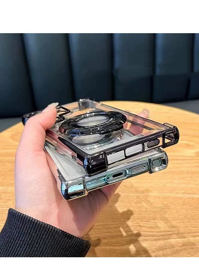 Magnetic Case for Galaxy S25 Ultra with Ring Stand 【Camera Lens Protector】 Glitter Slim Protective Cover, Compatible with Samsung Galaxy S25 Ultra Case - Image 2