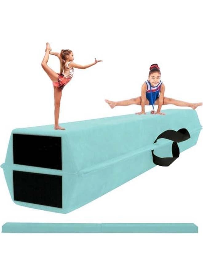 L&E 8ft Folding Balance Beam, Portable Gymnastics Beam Equipment with Non Slip Rubber Base & Suede Cover for Training/Practice/Professional Home Exercise - Image 1